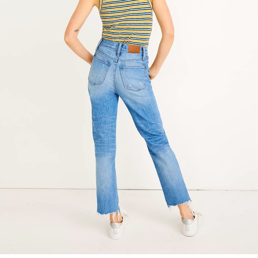 Madewell classic straight Jean distressed